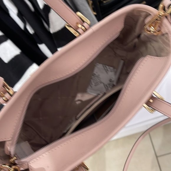 Michael Kors Jet Set Travel XS Saffiano Leather Top-Zip Tote Bag Powder Blush - Picture 13 of 16